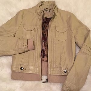 JouJou Tan Faux Leather Jacket